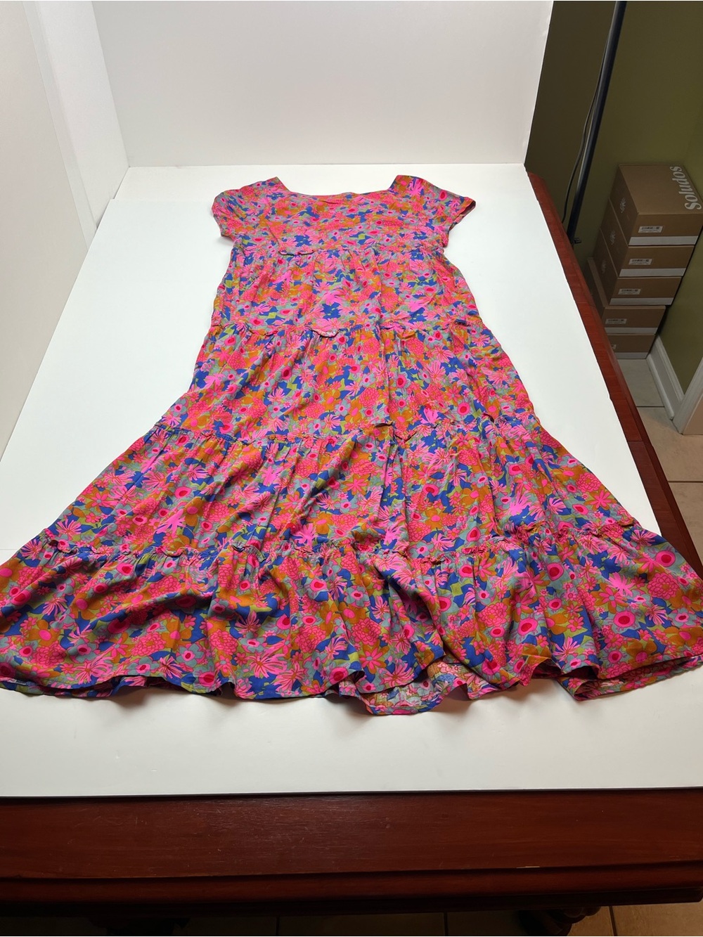 Natural Life Womens Small Berkley Maxi Dress Rust Orchid Pink Tiered Sun Dress - Picture 9 of 9
